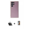MARSİLYAN™- Galaxy S22 Ultra Kılıf Yankı Serisi - Siyah AutoKit 5in1 Fiber Hayalet Polymer Nano Ekran Koruyucu + Kamera Lens Koruma Cam - SF