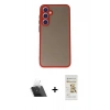 MARSİLYAN™- Galaxy S23 Kılıf Ahenk Çizgi Serisi - Siyah Mat Seramik Nano Ekran Koruyucu + Kamera Lens Koruma Cam - SF