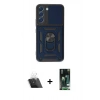 MARSİLYAN™- Galaxy S23 Kılıf Ahenk Klasik - Şeffaf 360 Full Body Arka Koruyucu + Kamera Lens Koruma Cam - SF