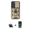 MARSİLYAN™- Galaxy S23 Kılıf Ahenk Klasik - Şeffaf 360 Full Body Arka Koruyucu + Kamera Lens Koruma Cam - SF
