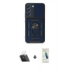 MARSİLYAN™- Galaxy S23 Kılıf Ahenk Klasik - Şeffaf Pasifik Cam Ekran Koruyucu + Kamera Lens Koruma Cam - SF