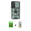 MARSİLYAN™- Galaxy S23 Kılıf Ahenk Klasik - Şeffaf Polymer Nano Ekran Koruyucu + Raze Metal Kamera Lens - MR