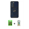 MARSİLYAN™- Galaxy S23 Kılıf Ahenk Klasik - Şeffaf Polymer Nano Ekran Koruyucu + Raze Metal Kamera Lens - MR