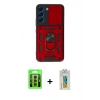 MARSİLYAN™- Galaxy S23 Kılıf Ahenk Klasik - Şeffaf Polymer Nano Ekran Koruyucu + Raze Metal Kamera Lens - MR