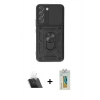 MARSİLYAN™- Galaxy S23 Kılıf Ahenk Klasik - Şeffaf Polymer Nano Ekran Koruyucu + Kamera Lens Koruma Cam - SF