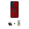 MARSİLYAN™- Galaxy S23 Kılıf Ahenk Klasik - Şeffaf Polymer Nano Ekran Koruyucu + Kamera Lens Koruma Cam - SF