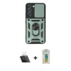 MARSİLYAN™- Galaxy S23 Kılıf Ahenk Klasik - Şeffaf Polymer Nano Ekran Koruyucu + Kamera Lens Koruma Cam - SF
