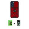 MARSİLYAN™- Galaxy S23 Kılıf Ahenk Klasik - Siyah 360 Mat Full Body Arka Koruyucu + Raze Metal Kamera Lens - MR
