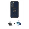 MARSİLYAN™- Galaxy S23 Kılıf Ahenk Klasik - Siyah 3D Antistatik Seramik Nano Ekran Koruyucu + Kamera Lens Koruma Cam - SF