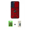 MARSİLYAN™- Galaxy S23 Kılıf Ahenk Klasik - Siyah 6D Mat Seramik Hayalet Nano Ekran Koruyucu + Raze Metal Kamera Lens - SH