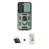 MARSİLYAN™- Galaxy S23 Kılıf Ahenk Klasik - Siyah Mat Seramik Nano Ekran Koruyucu + Kamera Lens Koruma Cam - SF