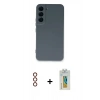 MARSİLYAN™- Galaxy S23 Kılıf Ahenk Serisi - Şeffaf Polymer Nano Ekran Koruyucu + Metal Kamera Lens - KI