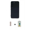 MARSİLYAN™- Galaxy S23 Kılıf Ahenk Serisi - Şeffaf Polymer Nano Ekran Koruyucu + Metal Kamera Lens - KI