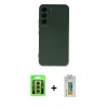 MARSİLYAN™- Galaxy S23 Kılıf Ahenk Serisi - Şeffaf Polymer Nano Ekran Koruyucu + Raze Metal Kamera Lens - MR
