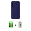 MARSİLYAN™- Galaxy S23 Kılıf Ahenk Serisi - Şeffaf Polymer Nano Ekran Koruyucu + Raze Metal Kamera Lens - MR