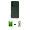 MARSİLYAN™- Galaxy S23 Kılıf Ahenk Serisi - Şeffaf Polymer Nano Ekran Koruyucu + Raze Metal Kamera Lens - YL