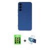 MARSİLYAN™- Galaxy S23 Kılıf Ahenk Serisi - Siyah 3D Antistatik Seramik Nano Ekran Koruyucu + Raze Metal Kamera Lens - GS