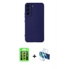 MARSİLYAN™- Galaxy S23 Kılıf Ahenk Serisi - Siyah 3D Antistatik Seramik Nano Ekran Koruyucu + Raze Metal Kamera Lens - GS