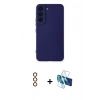 MARSİLYAN™- Galaxy S23 Kılıf Ahenk Serisi - Siyah 3D Antistatik Seramik Nano Ekran Koruyucu + Metal Kamera Lens - KI
