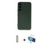 MARSİLYAN™- Galaxy S23 Kılıf Ahenk Serisi - Siyah 3D Antistatik Seramik Nano Ekran Koruyucu + Metal Kamera Lens - KI