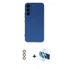 MARSİLYAN™- Galaxy S23 Kılıf Ahenk Serisi - Siyah 3D Antistatik Seramik Nano Ekran Koruyucu + Metal Kamera Lens - KI