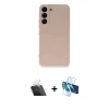 MARSİLYAN™- Galaxy S23 Kılıf Ahenk Serisi - Siyah 3D Antistatik Seramik Nano Ekran Koruyucu + Kamera Lens Koruma Cam - SF