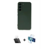 MARSİLYAN™- Galaxy S23 Kılıf Ahenk Serisi - Siyah 3D Antistatik Seramik Nano Ekran Koruyucu + Kamera Lens Koruma Cam - SF