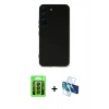 MARSİLYAN™- Galaxy S23 Kılıf Ahenk Serisi - Siyah 3D Antistatik Seramik Nano Ekran Koruyucu + Raze Metal Kamera Lens - SH