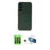 MARSİLYAN™- Galaxy S23 Kılıf Ahenk Serisi - Siyah 3D Antistatik Seramik Nano Ekran Koruyucu + Raze Metal Kamera Lens - SH