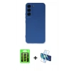 MARSİLYAN™- Galaxy S23 Kılıf Ahenk Serisi - Siyah 3D Antistatik Seramik Nano Ekran Koruyucu + Raze Metal Kamera Lens - SH
