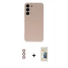 MARSİLYAN™- Galaxy S23 Kılıf Ahenk Serisi - Siyah 6D Mat Seramik Hayalet Nano Ekran Koruyucu + Metal Kamera Lens - KI