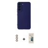 MARSİLYAN™- Galaxy S23 Kılıf Ahenk Serisi - Siyah 6D Mat Seramik Hayalet Nano Ekran Koruyucu + Metal Kamera Lens - KI