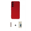 MARSİLYAN™- Galaxy S23 Kılıf Ahenk Serisi - Siyah 6D Mat Seramik Hayalet Nano Ekran Koruyucu + Metal Kamera Lens - KI