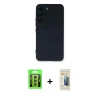 MARSİLYAN™- Galaxy S23 Kılıf Ahenk Serisi - Siyah 6D Mat Seramik Hayalet Nano Ekran Koruyucu + Raze Metal Kamera Lens - SI