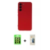 MARSİLYAN™- Galaxy S23 Kılıf Ahenk Serisi - Siyah 6D Mat Seramik Hayalet Nano Ekran Koruyucu + Raze Metal Kamera Lens - SI