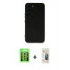 MARSİLYAN™- Galaxy S23 Kılıf Ahenk Serisi - Siyah 6D Mat Seramik Hayalet Nano Ekran Koruyucu + Raze Metal Kamera Lens - SI
