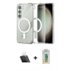 MARSİLYAN™- Galaxy S23 Kılıf Ahenk Yansıma Prime - Şeffaf Polymer Nano Ekran Koruyucu + Şeffaf Kamera Lens Koruma Cam