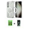 MARSİLYAN™- Galaxy S23 Kılıf Ahenk Yansıma Prime - Siyah 360 Mat Full Body Arka Koruyucu + Raze Metal Kamera Lens - GS