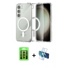 MARSİLYAN™- Galaxy S23 Kılıf Ahenk Yansıma Prime - Siyah 3D Antistatik Seramik Nano Ekran Koruyucu + Raze Metal Kamera Lens - MR