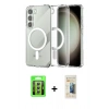 MARSİLYAN™- Galaxy S23 Kılıf Ahenk Yansıma Prime - Siyah 6D Mat Seramik Hayalet Nano Ekran Koruyucu + Raze Metal Kamera Lens - GS
