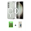 MARSİLYAN™- Galaxy S23 Kılıf Ahenk Yansıma Prime - Siyah 6D Mat Seramik Hayalet Nano Ekran Koruyucu + Raze Metal Kamera Lens - MR