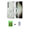 MARSİLYAN™- Galaxy S23 Kılıf Ahenk Yansıma Prime - Siyah Joko Magic 5D Cam + Raze Metal Kamera Lens - SI