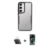 MARSİLYAN™- Galaxy S23 Kılıf Akış Çizgi Koleksiyonu - Şeffaf 360 Full Body Arka Koruyucu + Kamera Lens Koruma Cam - SF