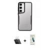 MARSİLYAN™- Galaxy S23 Kılıf Akış Çizgi Koleksiyonu - Şeffaf Pasifik Cam Ekran Koruyucu + Şeffaf Kamera Lens Koruma Cam