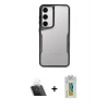 MARSİLYAN™- Galaxy S23 Kılıf Akış Çizgi Koleksiyonu - Şeffaf Polymer Nano Ekran Koruyucu + Kamera Lens Koruma Cam - SF