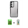 MARSİLYAN™- Galaxy S23 Kılıf Akış Çizgi Koleksiyonu - Şeffaf Polymer Nano Ekran Koruyucu + Raze Metal Kamera Lens - SH