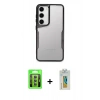 MARSİLYAN™- Galaxy S23 Kılıf Akış Çizgi Koleksiyonu - Şeffaf Polymer Nano Ekran Koruyucu + Raze Metal Kamera Lens - YL