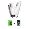 MARSİLYAN™- Galaxy S23 Kılıf Atlas Doku Koleksiyonu - Şeffaf 360 Full Body Arka Koruyucu + Raze Metal Kamera Lens - SH