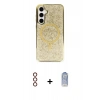 MARSİLYAN™- Galaxy S23 Kılıf Eksen Çizgi - Siyah Joko Magic 5D Cam + Metal Kamera Lens - KI