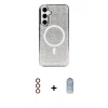 MARSİLYAN™- Galaxy S23 Kılıf Eksen Çizgi - Siyah Joko Magic 5D Cam + Metal Kamera Lens - KI
